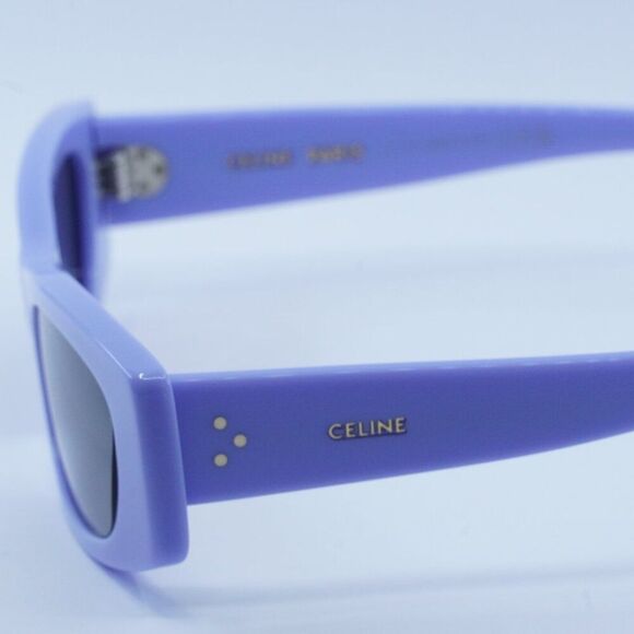 Celine CL40245U 78A Sunglasses Lilac Cat Eye Frame, Grey Lenses
